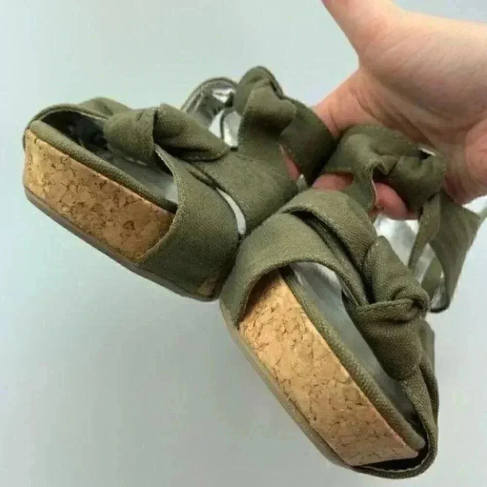 Steve Madden platform wedges 11 p-carrj army green